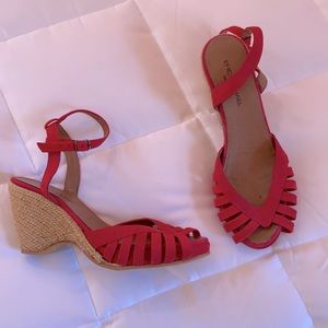 Red suede espadrilles made in Spain